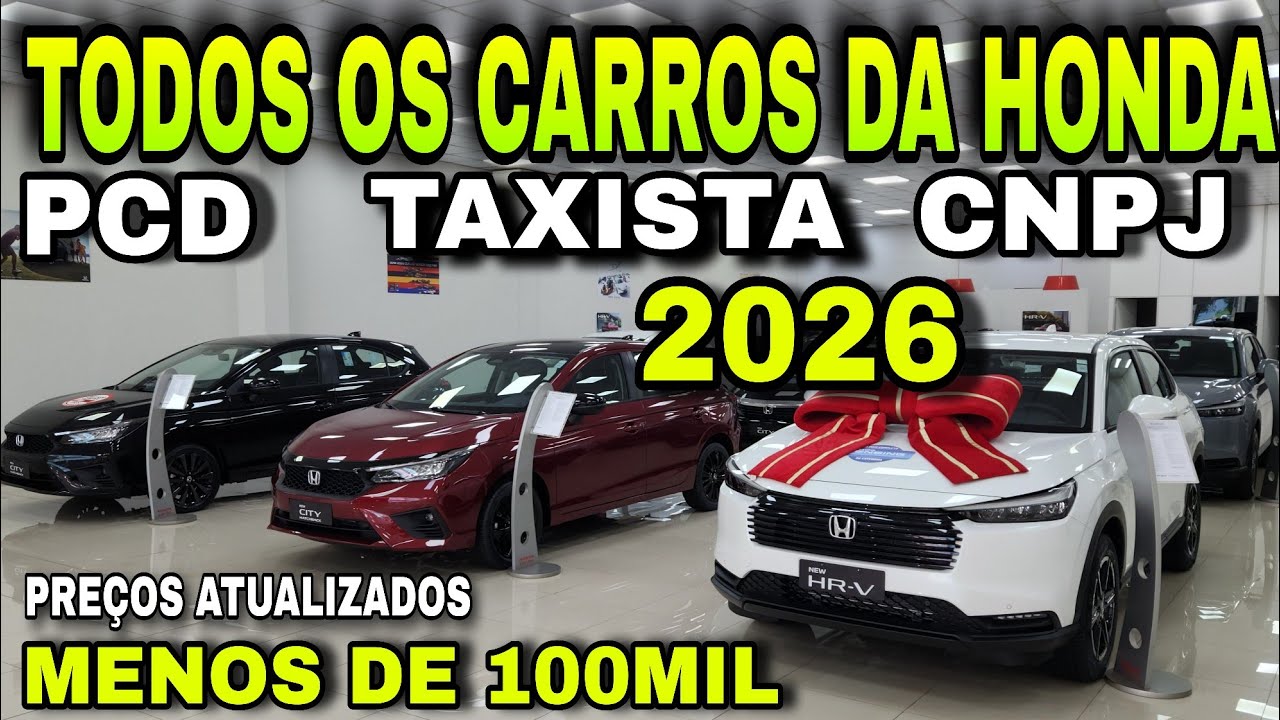 CARROS DA HONDA 2026 com Preços Atualizados em janeiro de 2026 e com Super Descontos!!! 