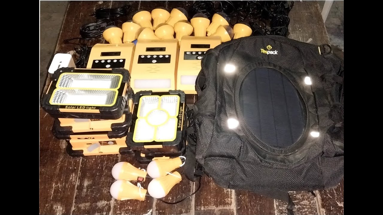 Kit de iluminacion solar de emergencia, en mochila solar Tespack