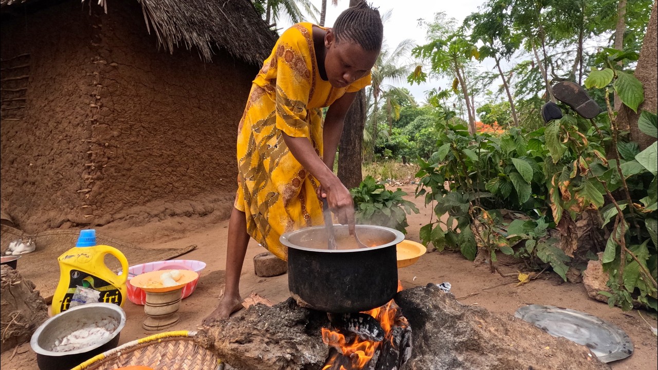 African village life #cooking Village food Authentic Swahili Biryani for Breakfast