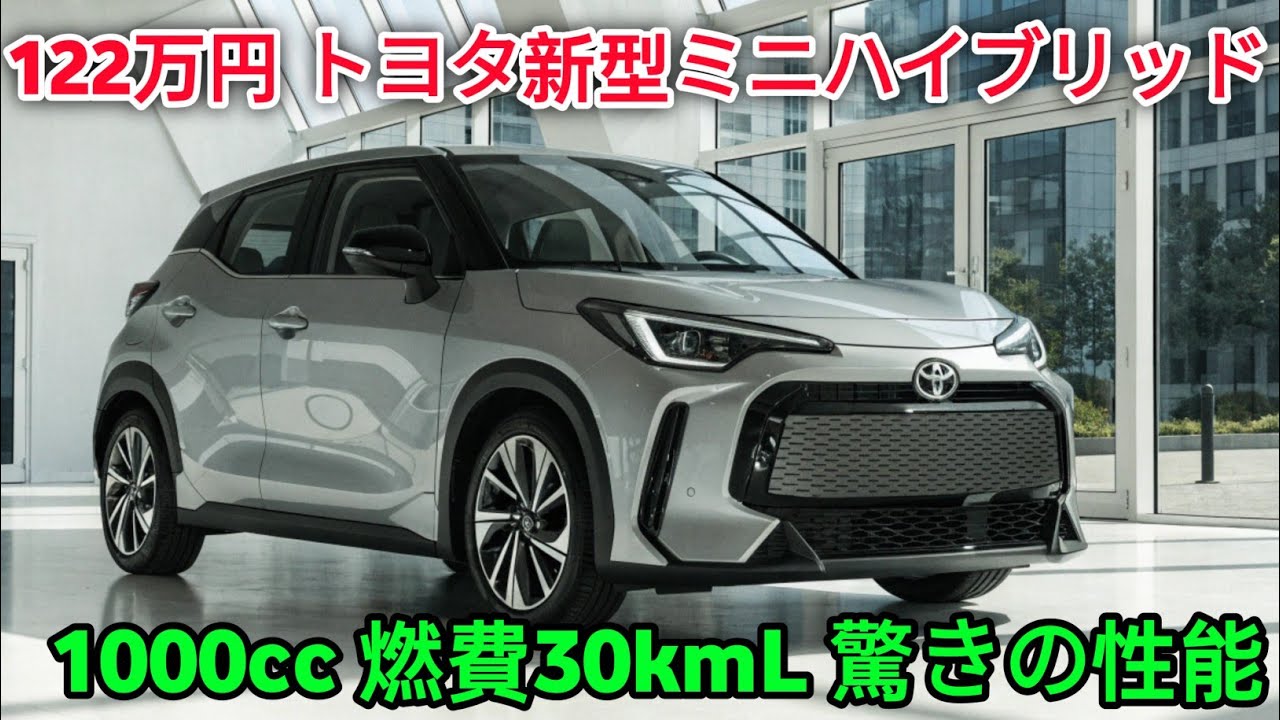 2026 Toyota ミニ ハイブリッドカー ついに登場衝撃価格122万円 1000ccハイブリッドエンジン 燃費約30kmLの高性能日本の新しいコンパクトカー 未来の低燃費シティカーが公式初公開!