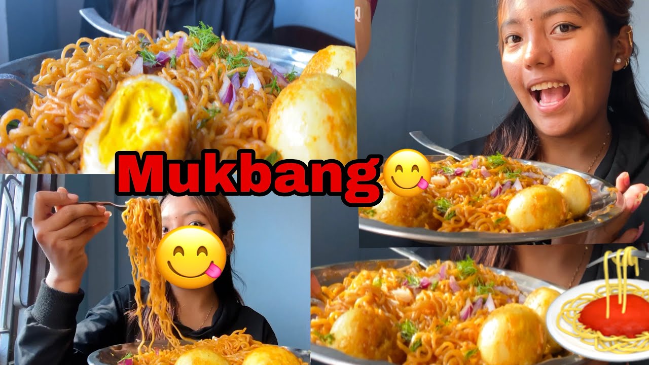 #SPICY 🌶️ CURRENT 🍝 NOODLES WITH 🥚 EGG#EKLAI GUFF GARDAI MUKBANG😉#