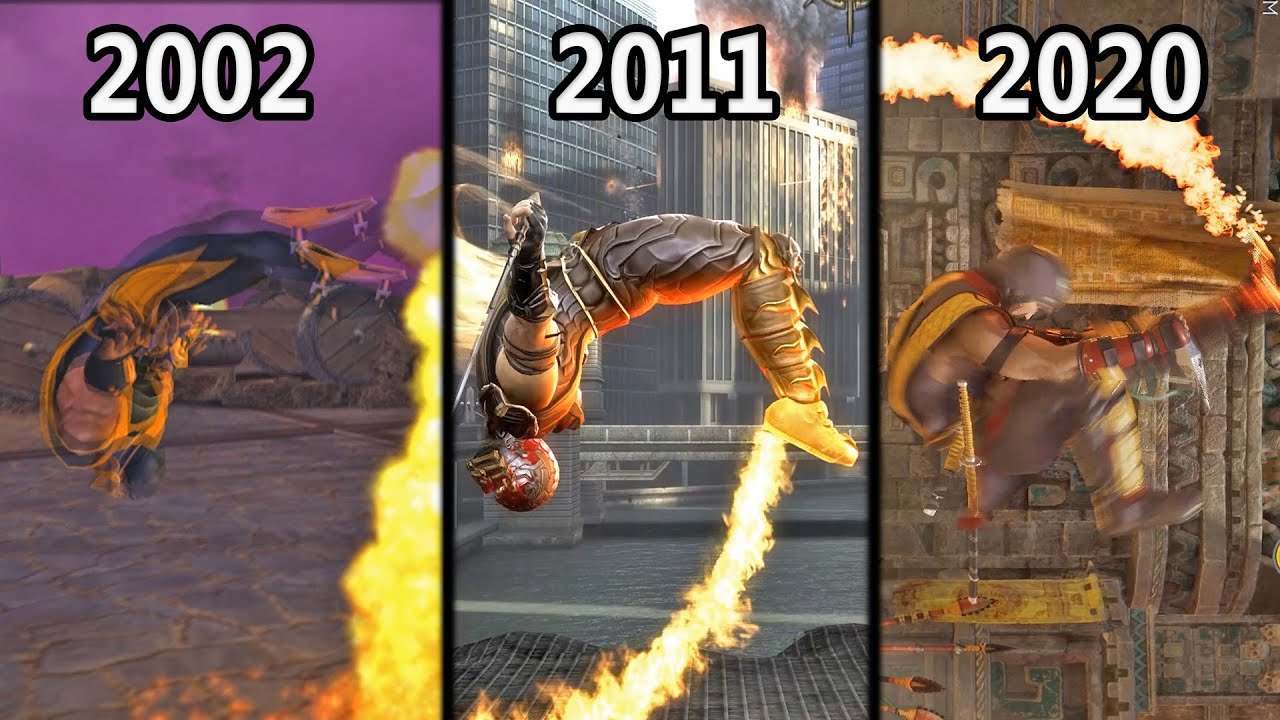 Evolution of Scorpion's Flaming Flip Kick (2002-2020)