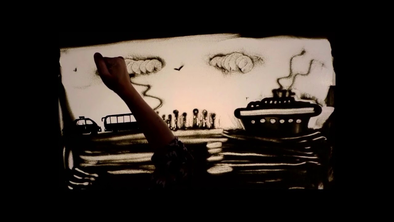 LOCATIONS: sand art on fighting climate change