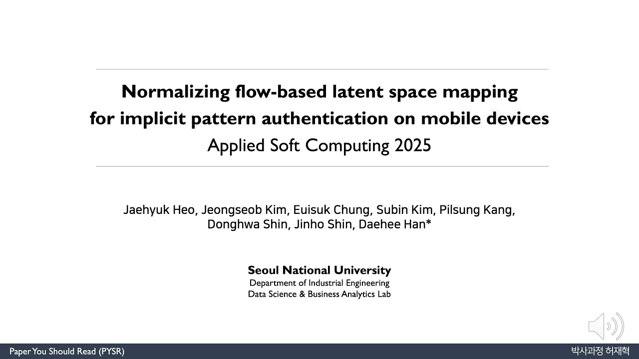 Normalizing flow-based latent space mapping for implicit pattern authentication on mobile devices