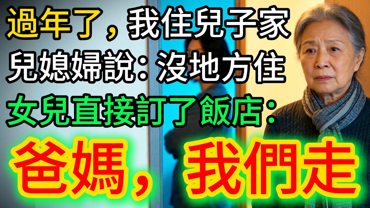 過年我住兒子家，兒媳婦說「沒地方住」。女兒直接說：那，都別住了…