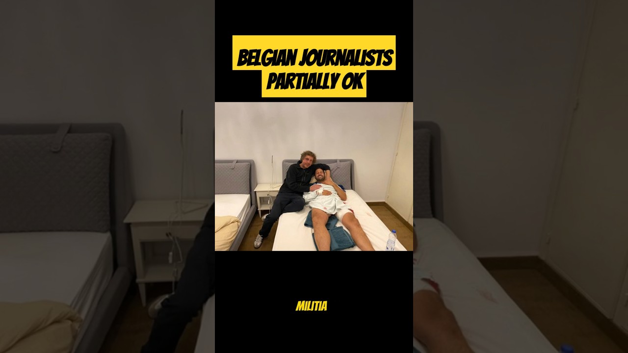 VTM News journalist Robin Ramaekers and cameraman after being attacked  in Beirut