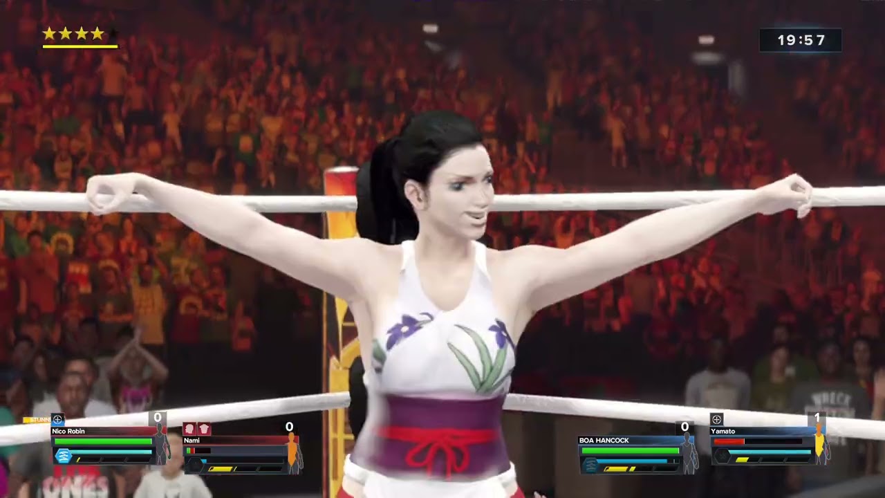 WWE 2K23 Nami And Nico Robin VS Boa Hancock And Yamato Stink Face Tag Ironwoman