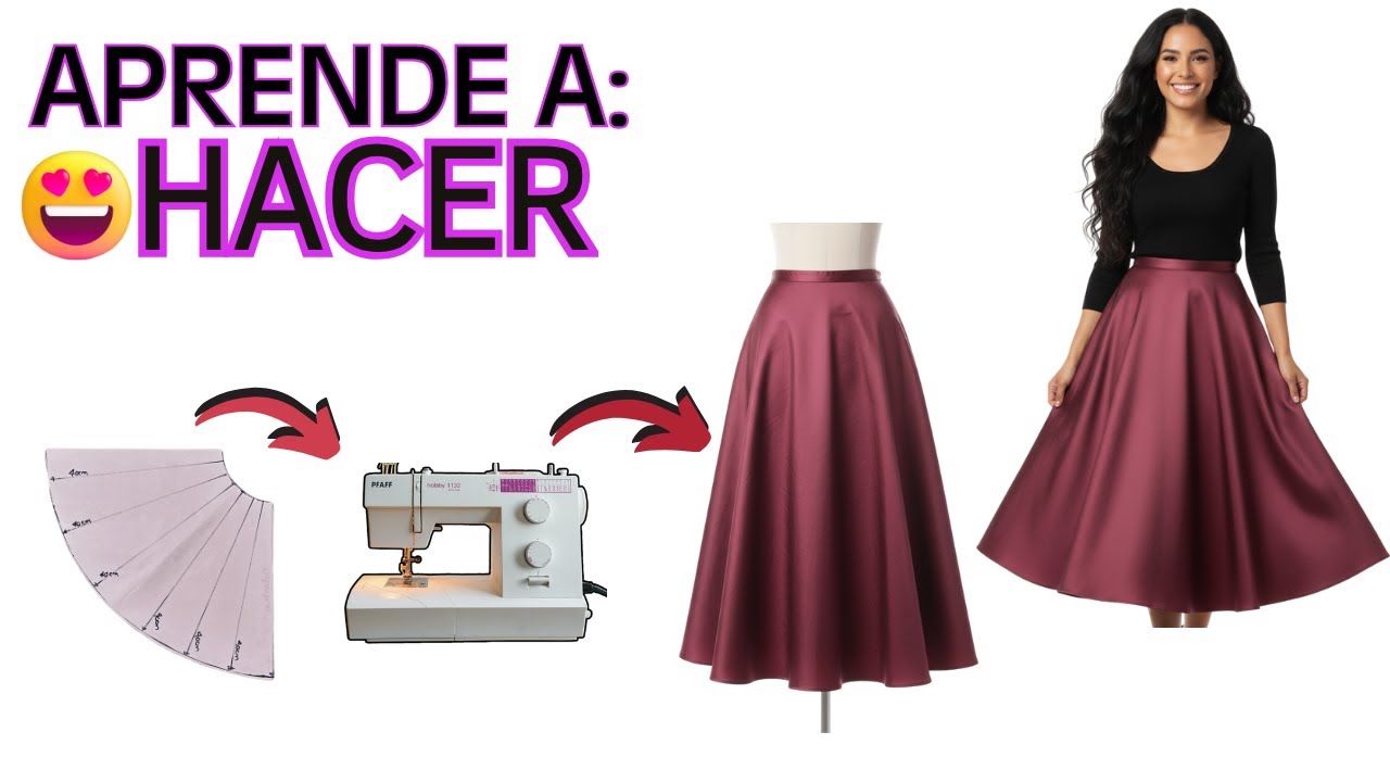 🔴CÓMO HACER FALDAS?✅ | Falda Circular o Rotonda o de vuelo o falda de círculo completo☑️(saia,skirt)