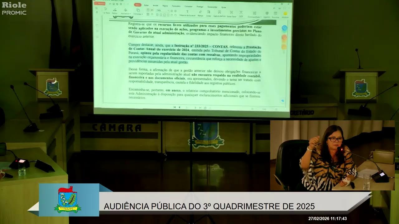 AUDIÊNCIA PÚBLICA DO 3º QUADRIMESTRE DE 2025