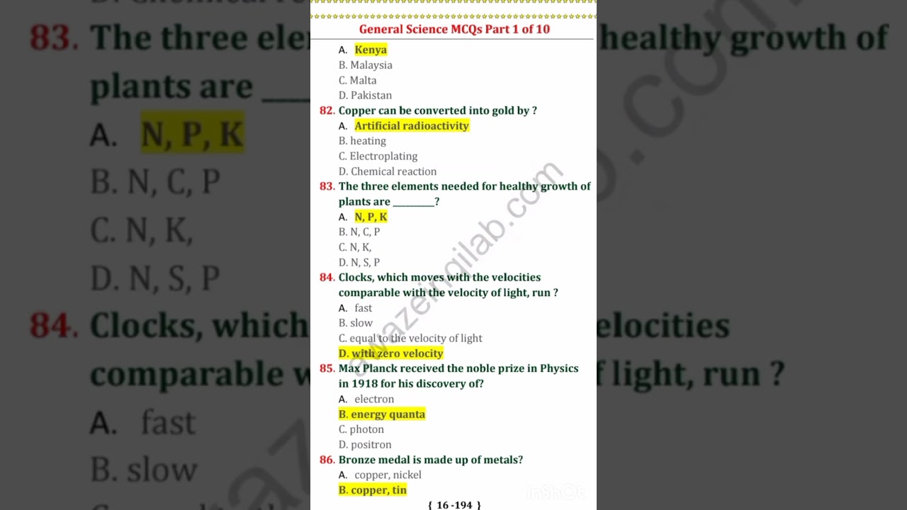 Science mcq for competitive exams| | science mcq class 5 to 8 |science mcqs for job part 2