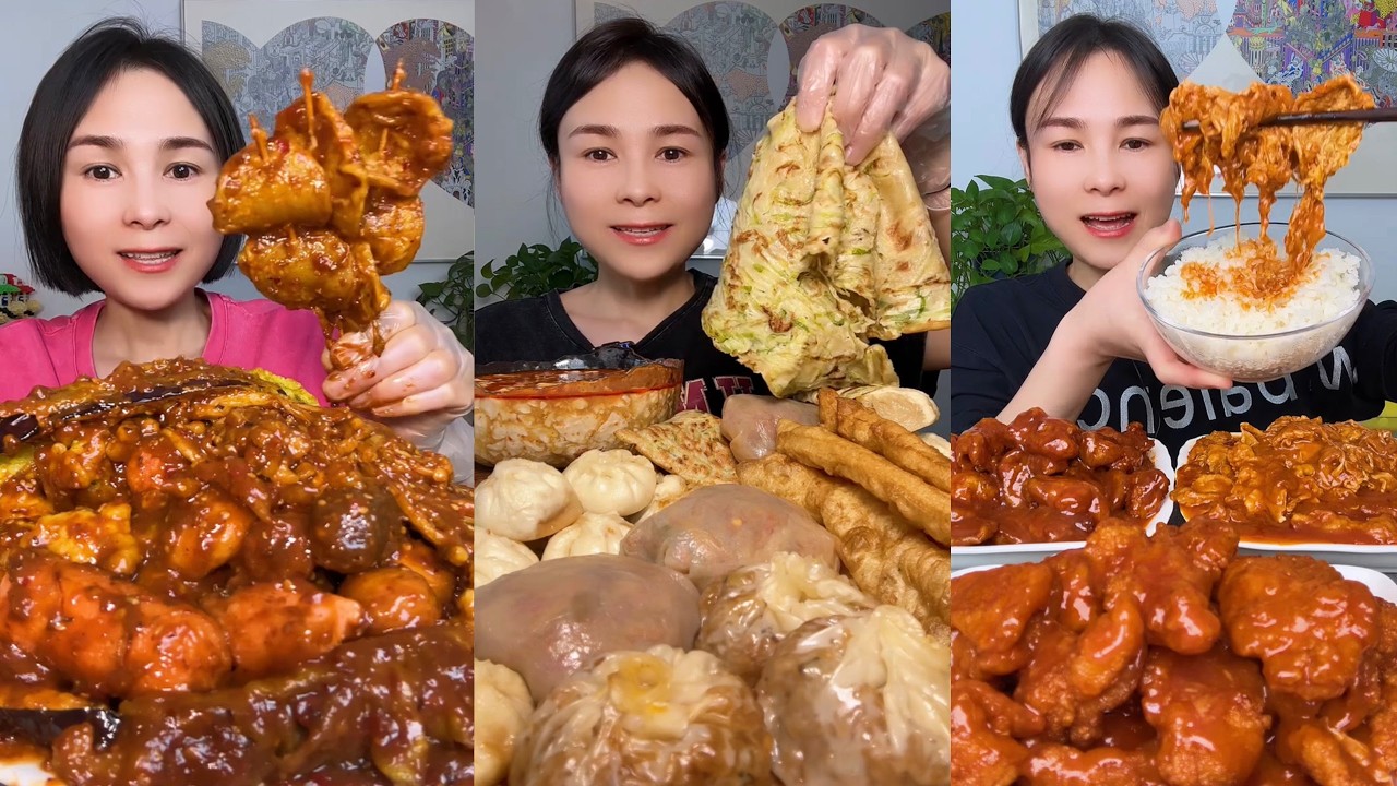 【ASMR】【MUKBANG】SPICY BRAISED PORK BELLY | EATING SHOW |CHINESE MUKBANG |食べ |吃播 #eating #food #171