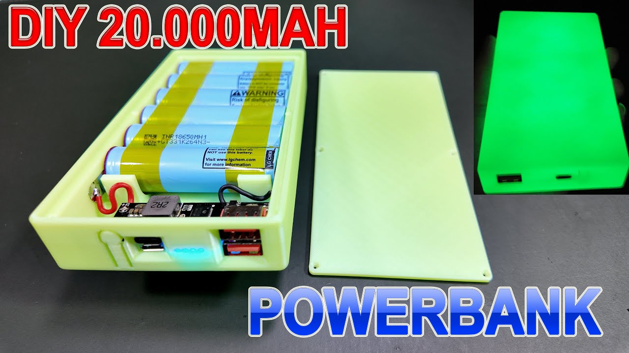 DIY 20.000mah Powerbank QC 3.0 PD3.0 with 3D printer box