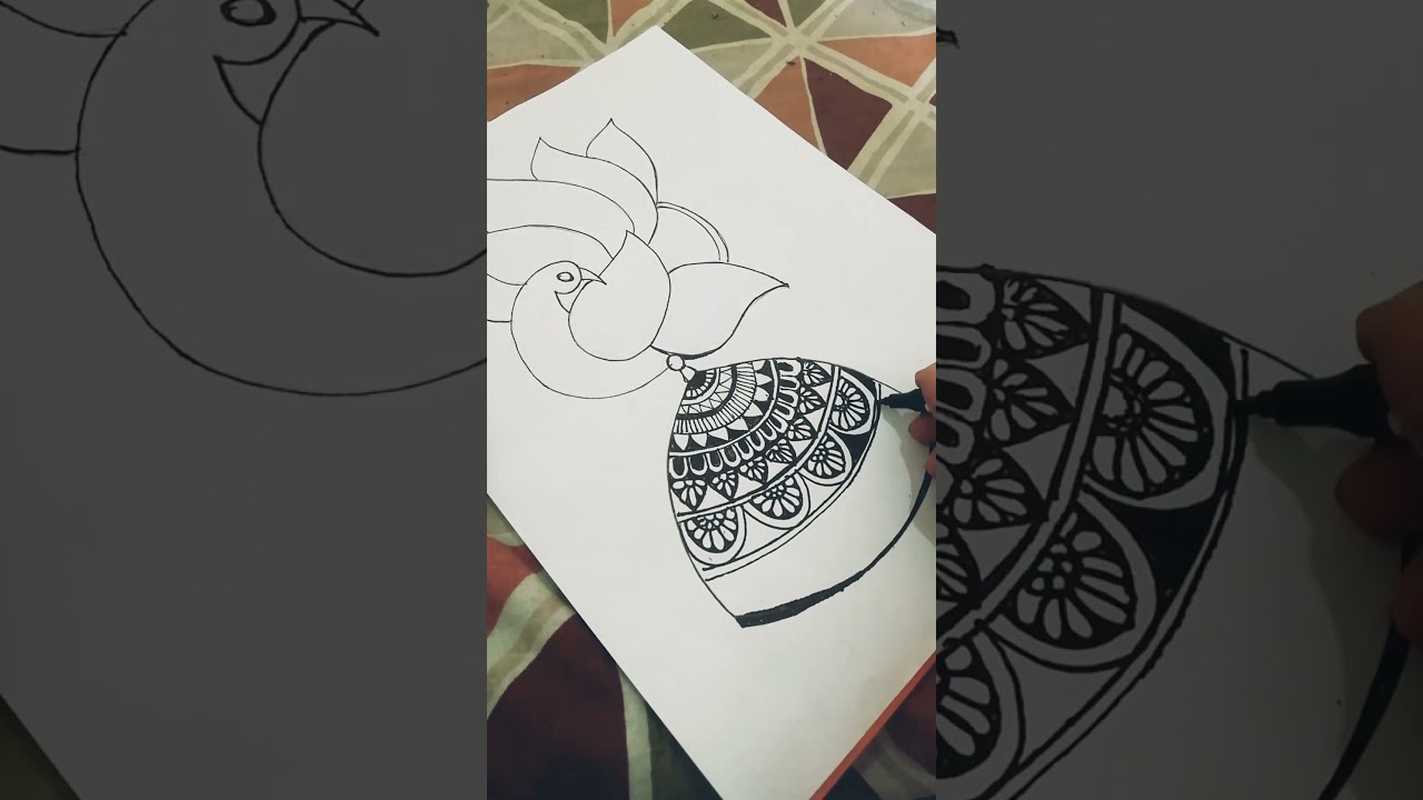 Jhumka Design 🤩/Earring Design 👂/Mandala Art #jewellery #jhumka_earrings #mandala art#shorts