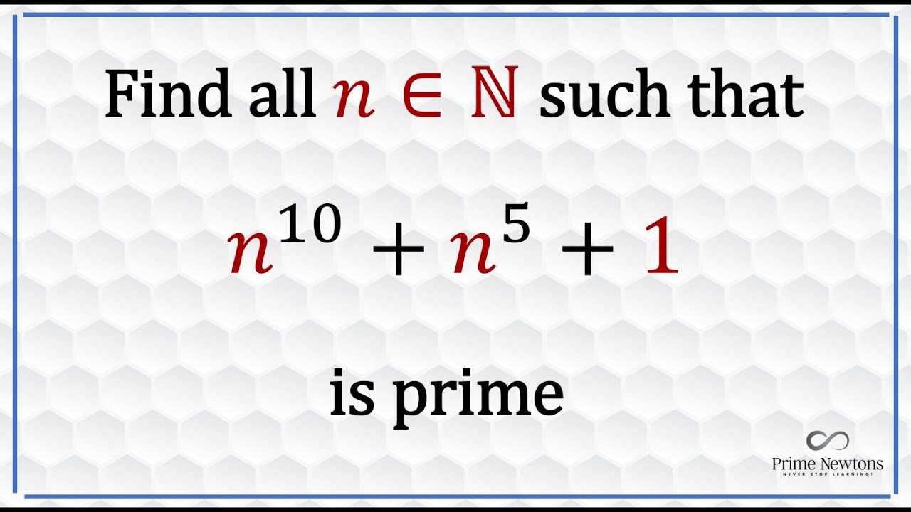 Find all natural numbers for which n^10 + n^5 +1 is prime