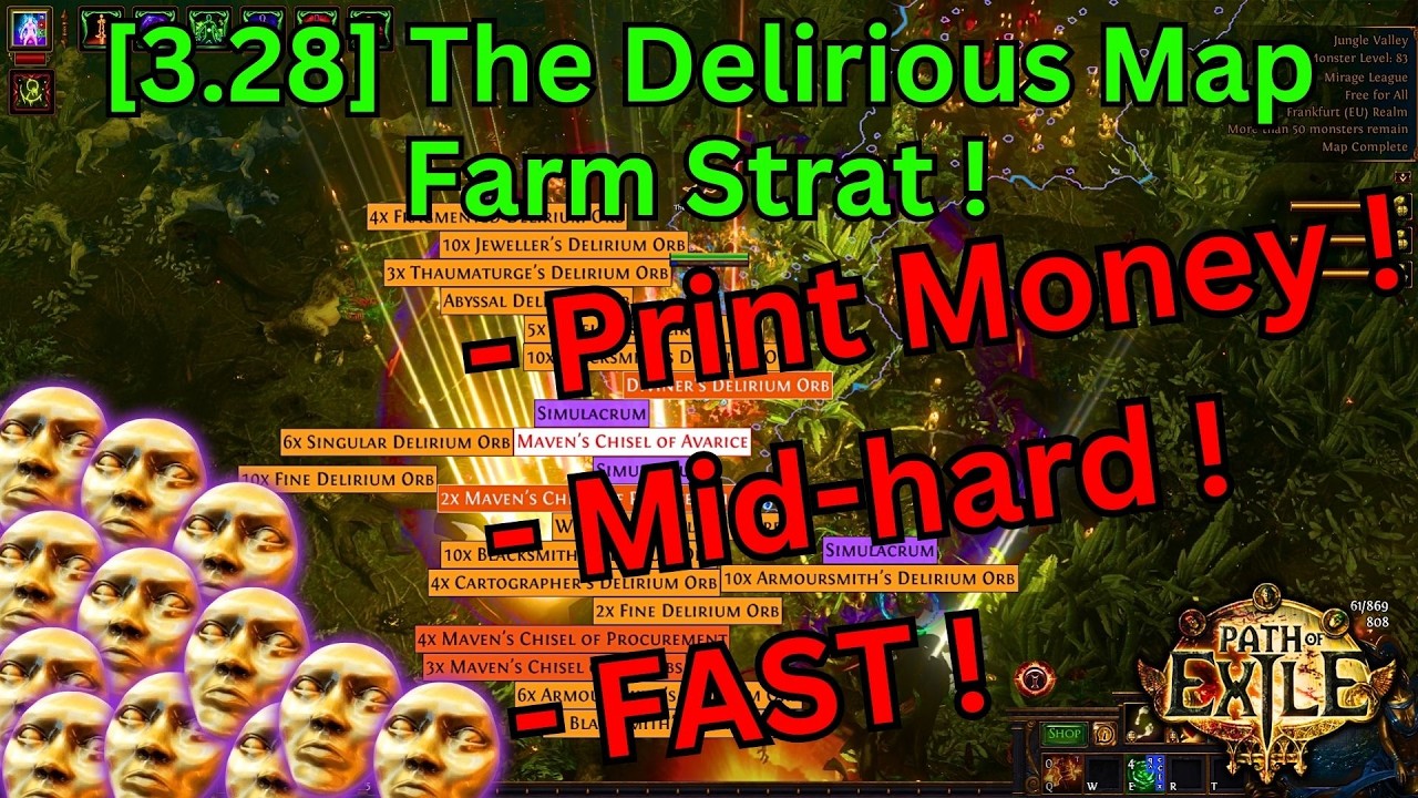 [3.28] The Delirious Map Farm Strat Guide on POE ! PRINT MONEY !! Mid-hard !