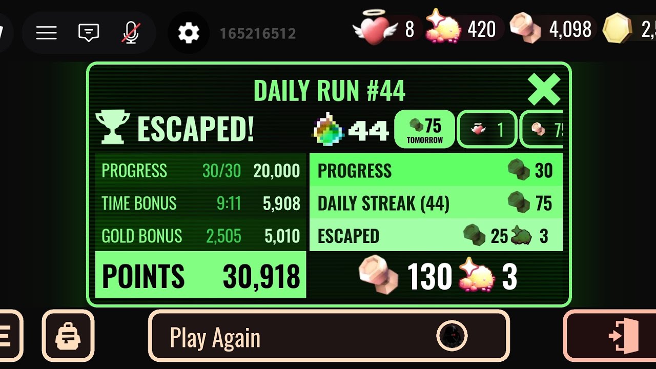Daily runs every day, day 2