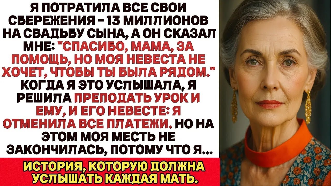 Я потратила все свои сбережения на свадьбу сына, а он запретил мне туда приходить Но я решила