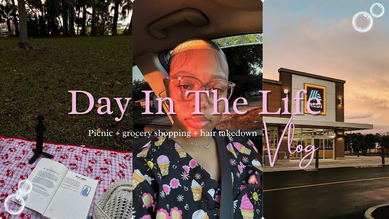 Digital Diaries Ep. 2| Vibe w me in my chaotic life🫧🎀. Picnic | Grocery Shopping | Hair Takedown