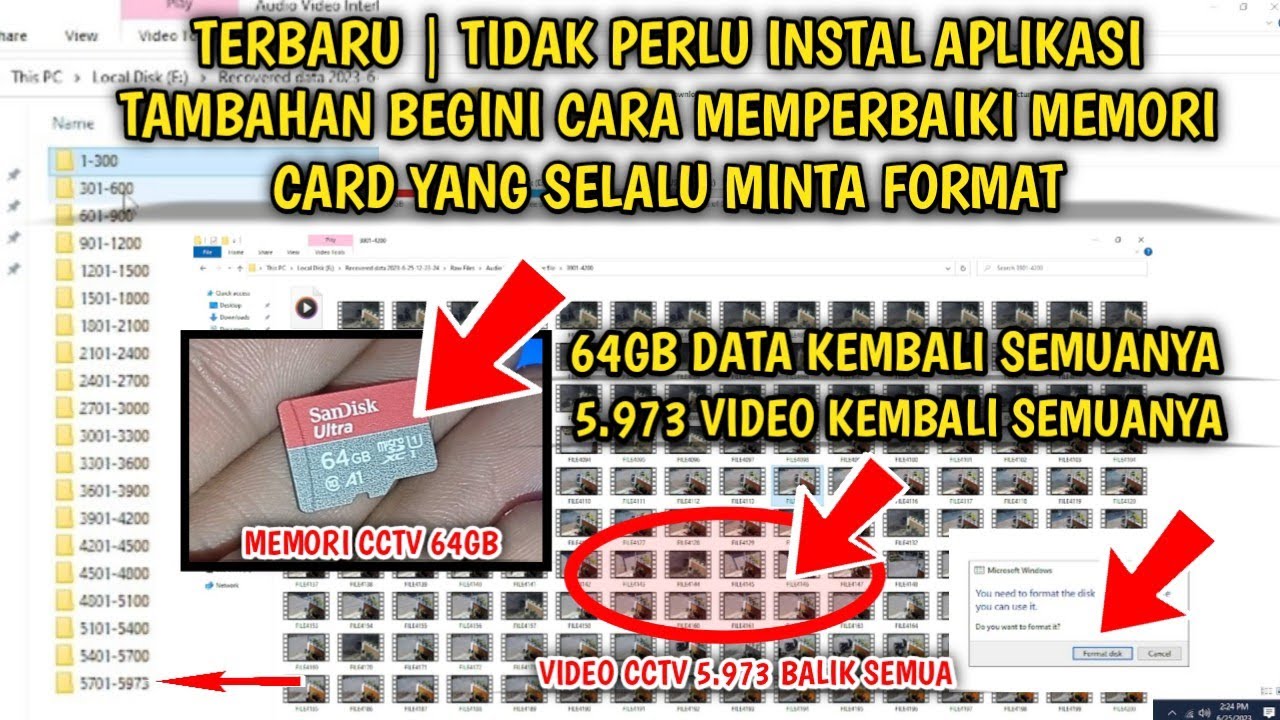 Terbaru | Cara Mengatasi Memori card yang rusak minta format tanpa Harus Menginstal aplikasi