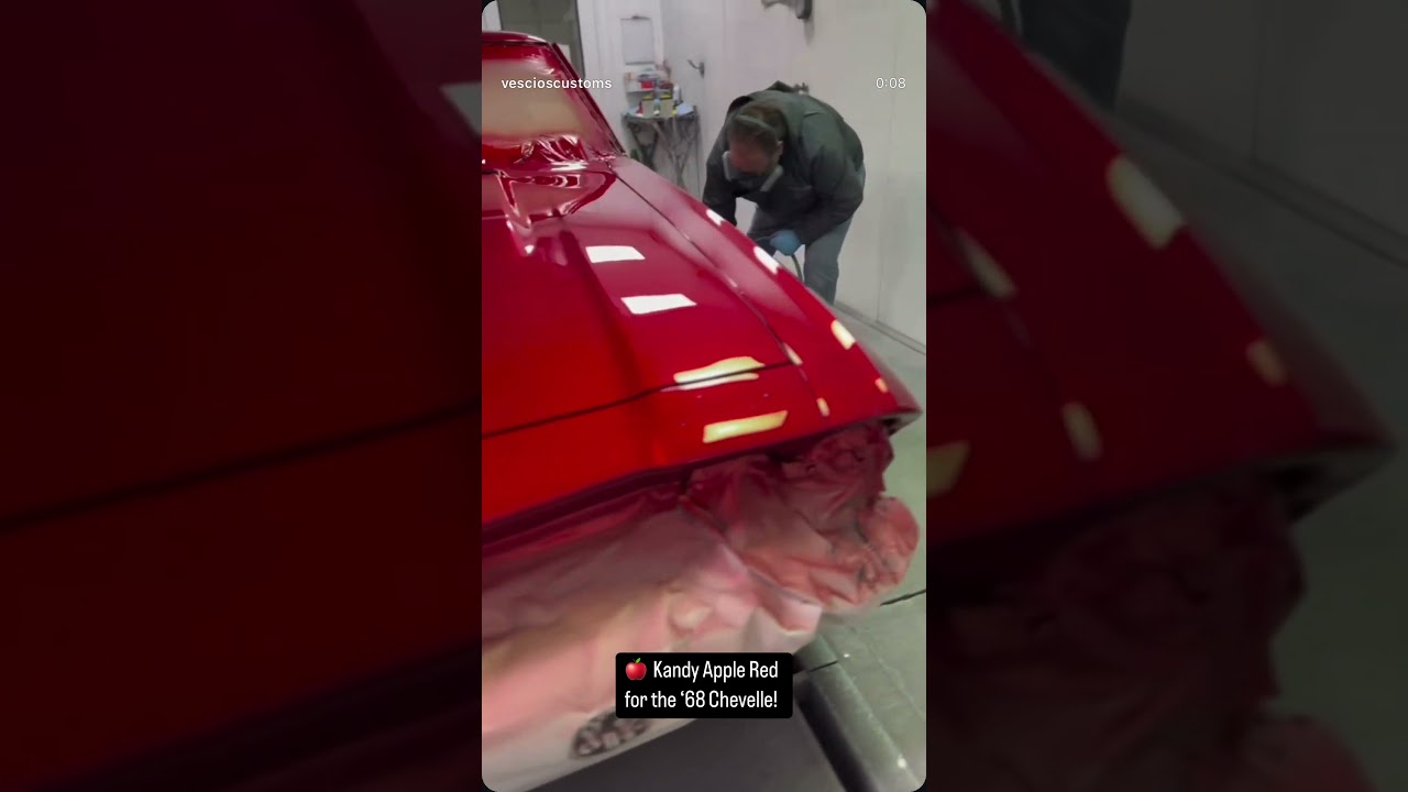 Kandy Apple Red on the &lsquo;68 Chevelle! #vescioscustoms #hotrodshop #classiccars #musclecars #chevelle