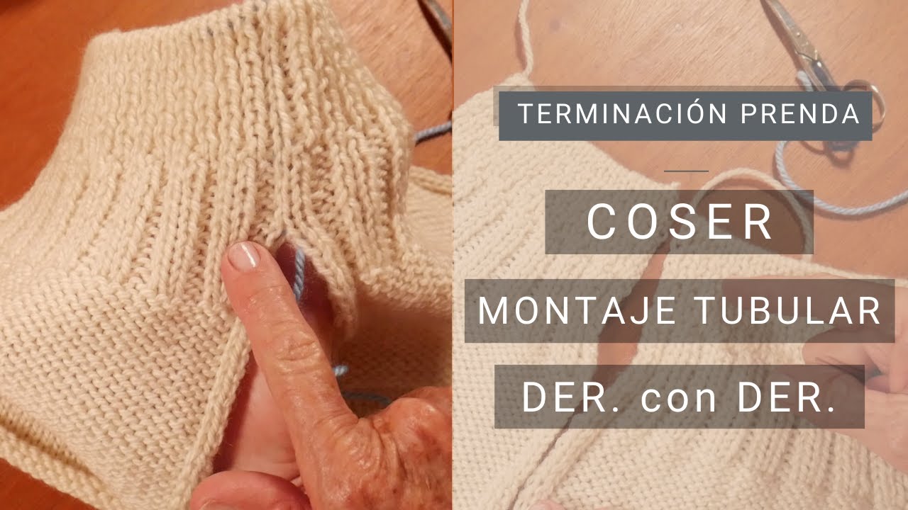 Costuras: Coser elástico 1y1 con montaje tubular 🧶 Tejer con Lucila