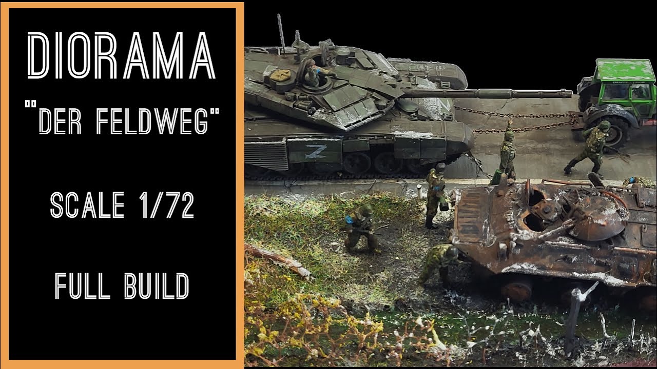 Ukraine Diorama Beute Panzer " Der Feldweg"