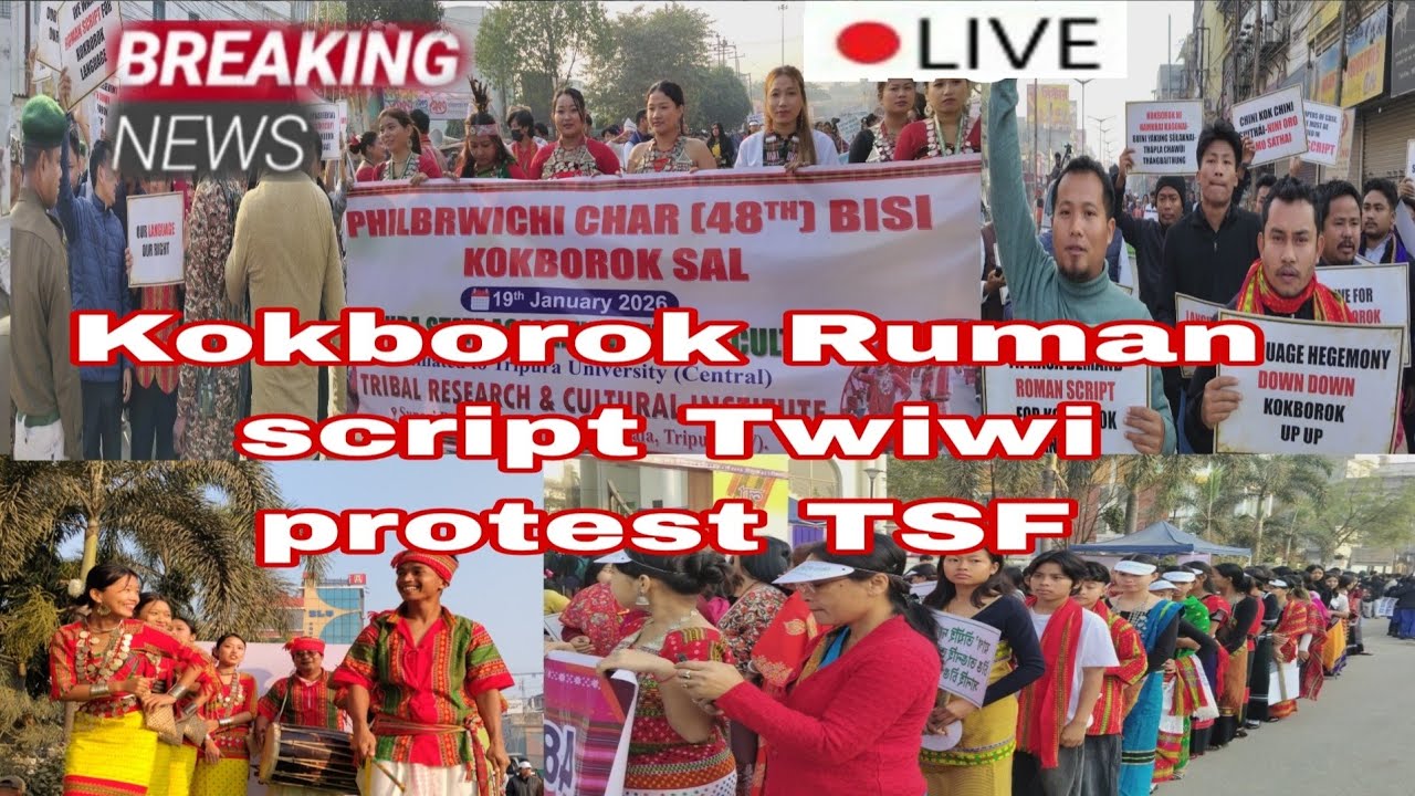 live Kokborok Day O Kokborok Ruman script Twiwi Protest TSF Tei TISF Agartala