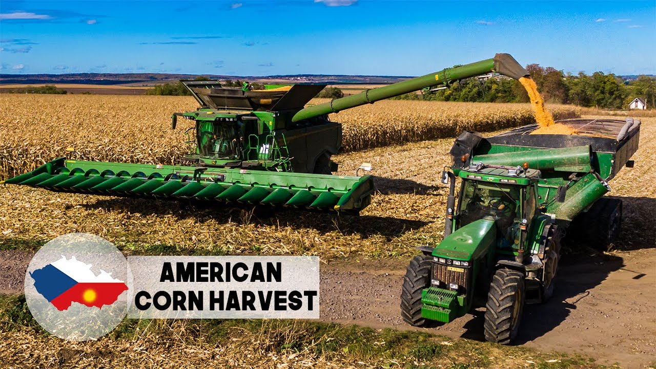 AMERICAN CORN HARVEST [ John Deere X9 1100 in Czech Republic = Kombajn TOUR #18 ]