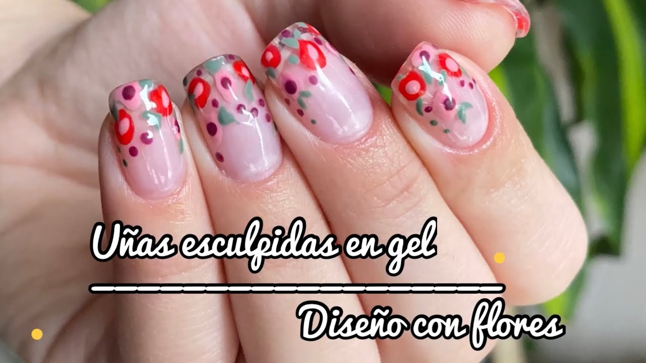 ESCULPIDAS EN GEL CON DISEÑO DE FLORES