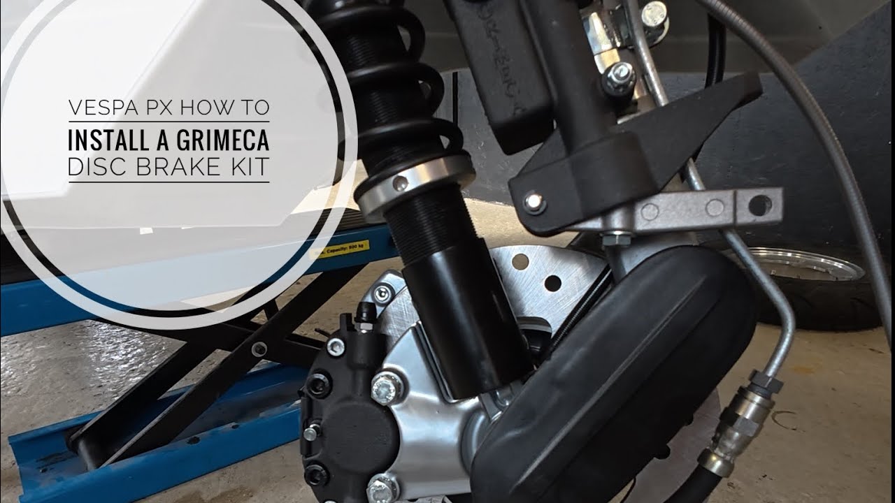 Vespa px как установить комплект для переоборудования дисковых тормозов Grimeca