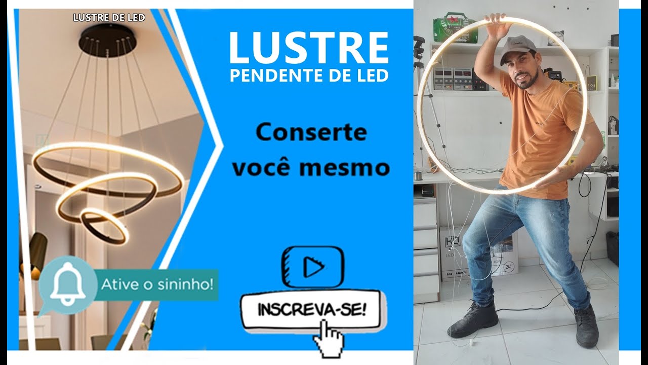 Como conserta Lustre  Pendente Anéis de Led
