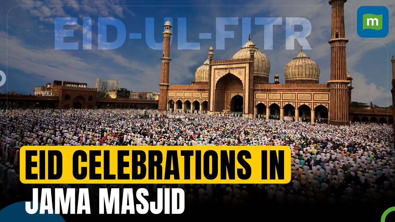 Eid-Ul-Fitar Celebrations In Jama Masjid | Devotees Offers Namaz