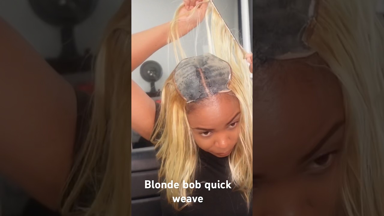 Blonde bob invisible part quickweave