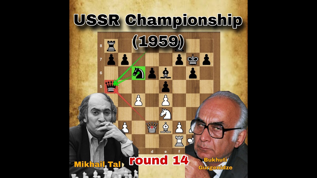 Mikhail Tal vs Bukhuti Gurgenidze | USSR Championship (1959) | round 14