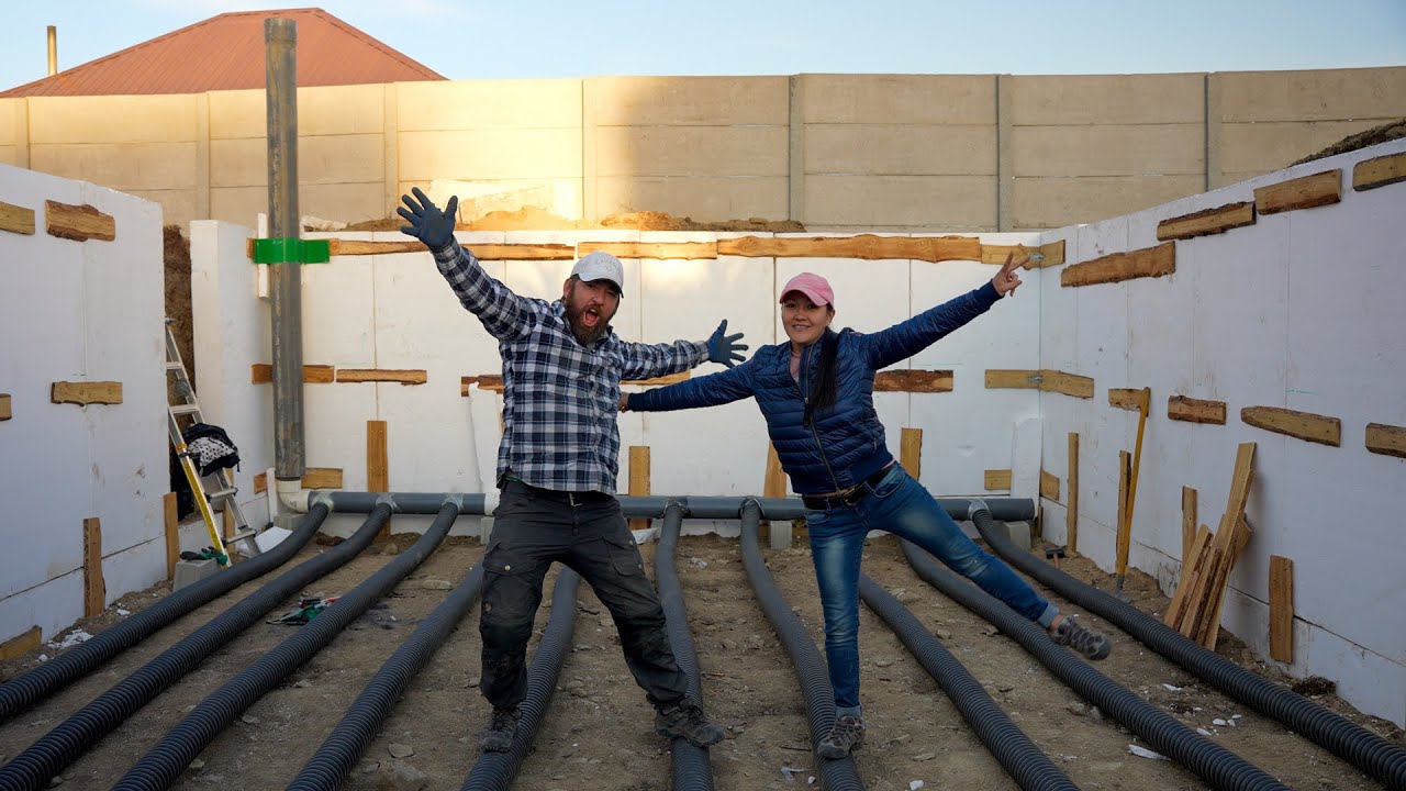Passive Solar Greenhouse with Geothermal Build in Mongolia EP4