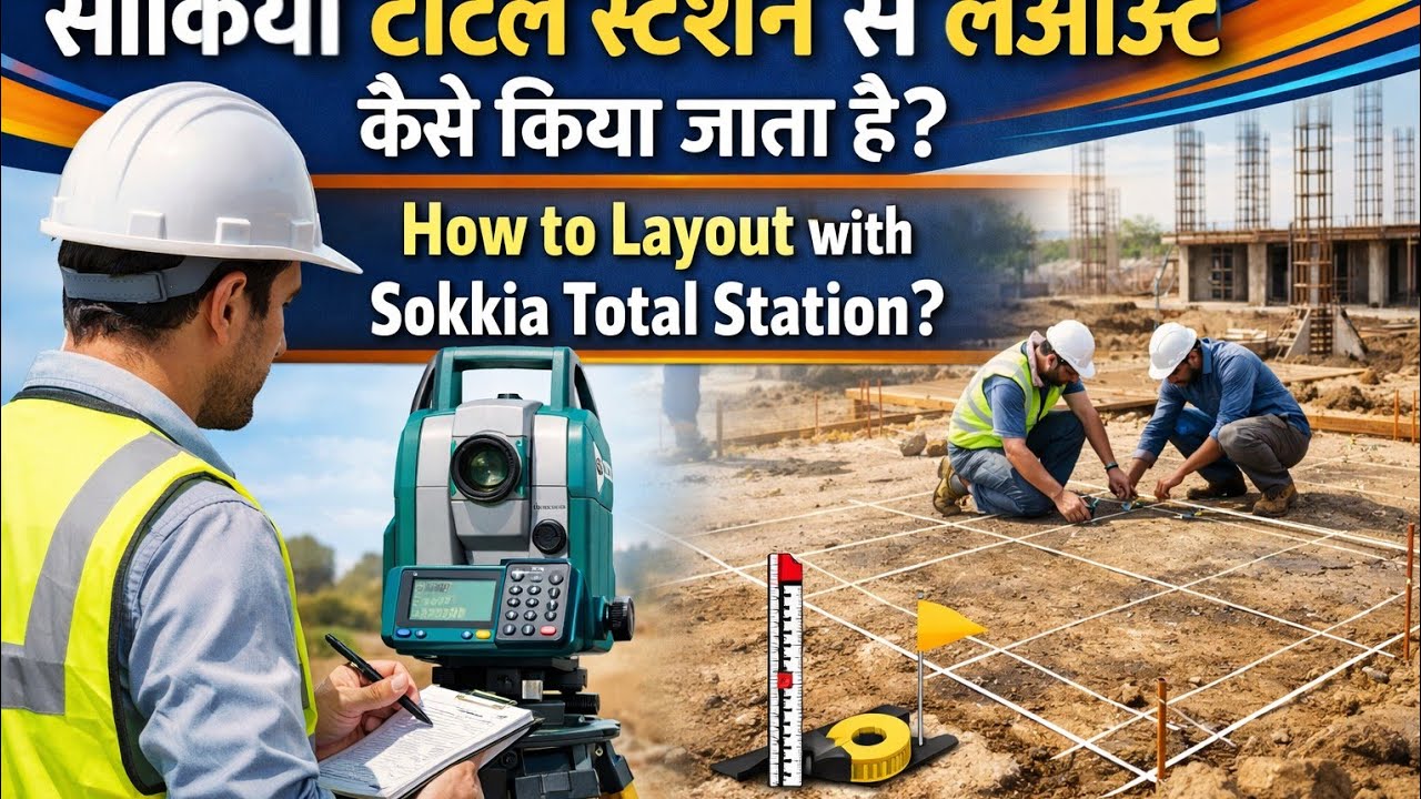 Sokkia machine se layout kaise kare ,  Layout kaise kare , How to do Layout work from Sokkia TS  