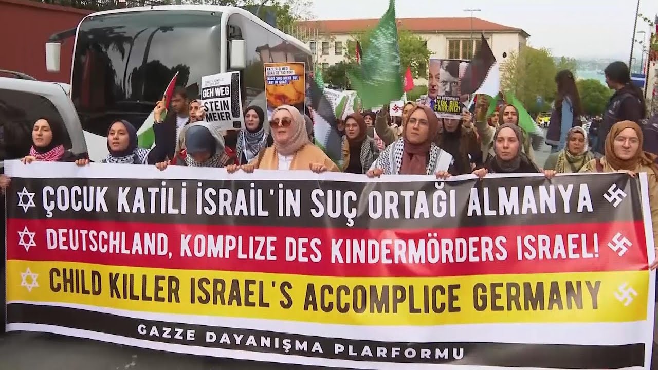 German President's trip to Turkey marked by pro-Palestine protests for a second day