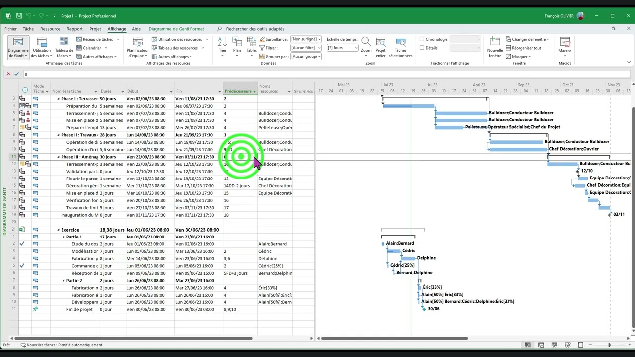 MS Project : Relier des t&acirc;ches dans un projet ma&icirc;tre