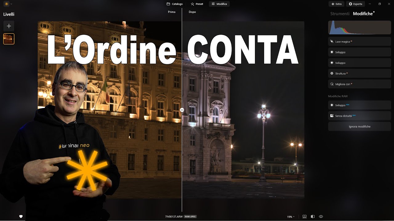 Usare gli Strumenti nel GIUSTO Ordine - Corso Luminar Neo in Pillole