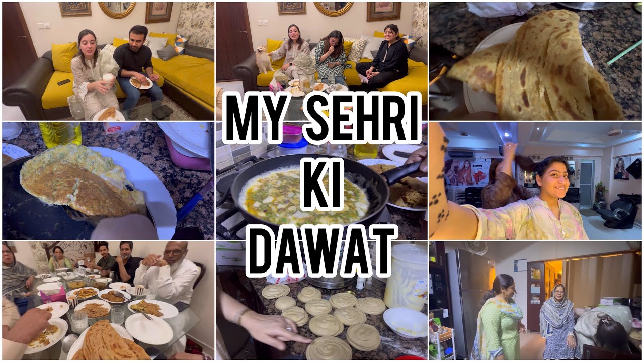 MERE GHAR PE SEHRI KI DAWAT ALI HAMZA AOR AHMED KHI A GAE😊