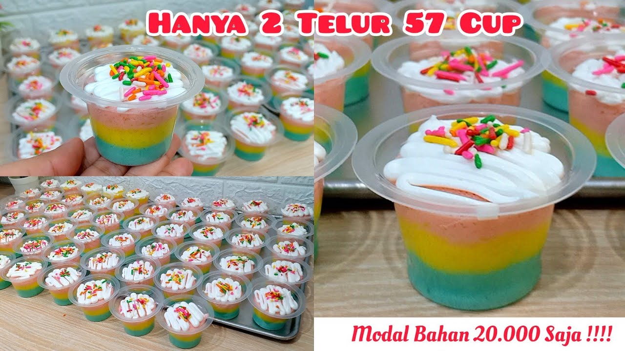 HARGA TELUR LAGI MEROKET BUAT YG EKONOMIS SAJA | BOLU PELANGI CUP MODAL BAHAN 20.000 HASIL 57 CUP