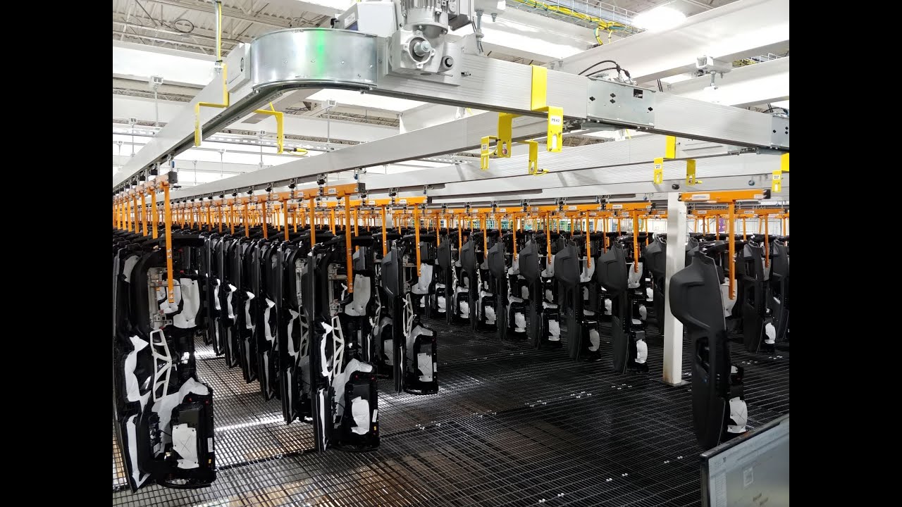 Automotive IP Storage and Retrieval Line + Door Panel Storage and Retrieval Overhead Conveyor System