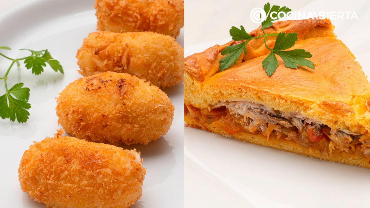 Croquetas de queso manchego - Empanada de parrochas - Cocina Abierta de Karlos Arguiñano