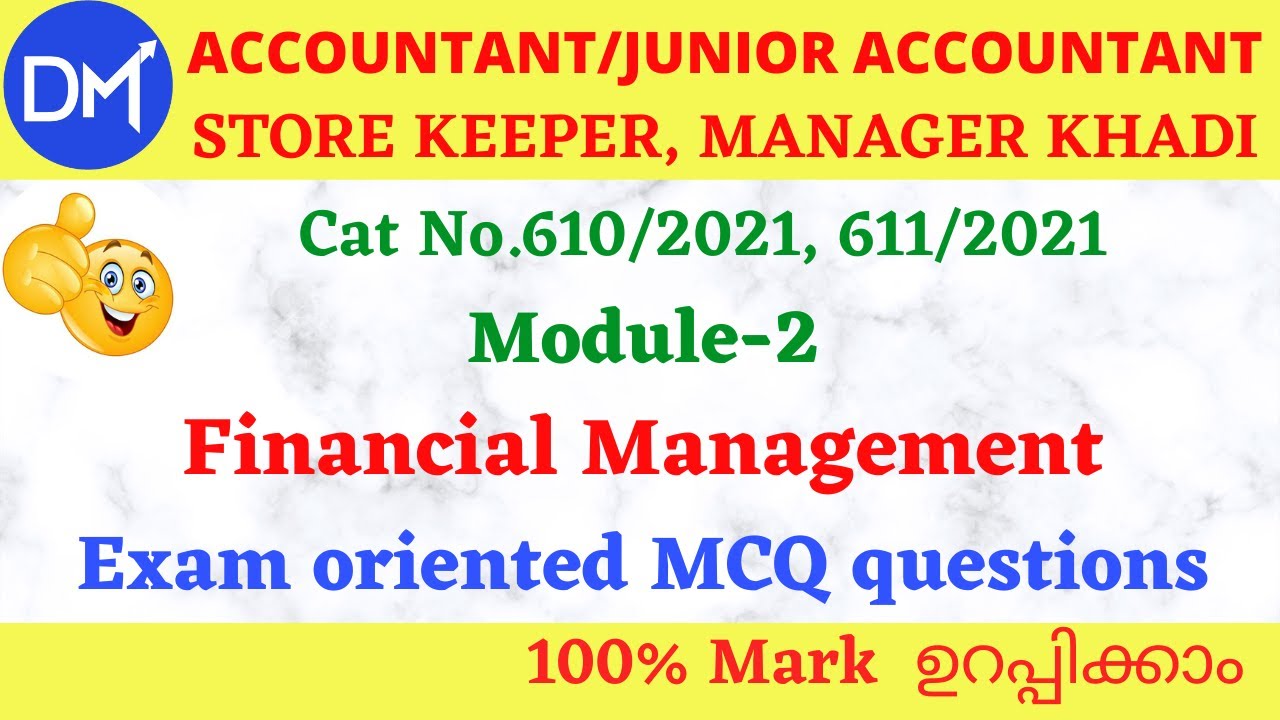 Financial Management-Junior Accountant- Complete set In One Class  @DMFS ​