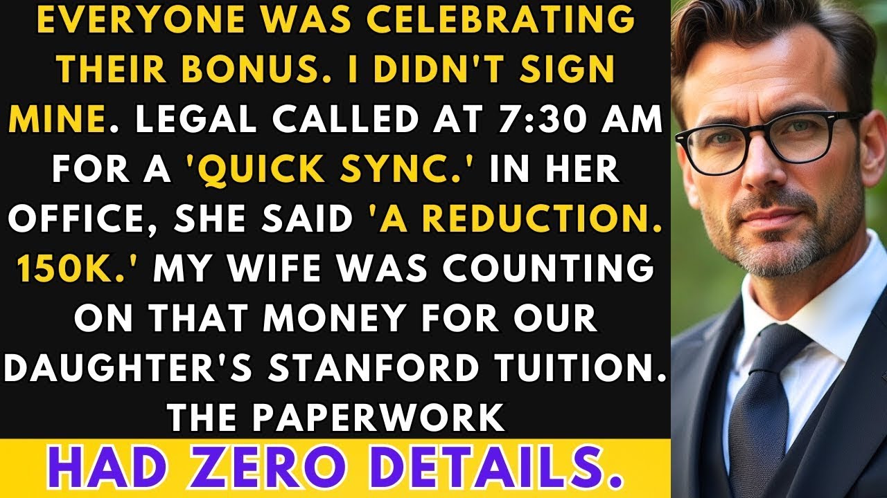 $150,000 Adjustment — Everyone Celebrated Their Bonus, I Didn't Sign Mine After Legal Called...