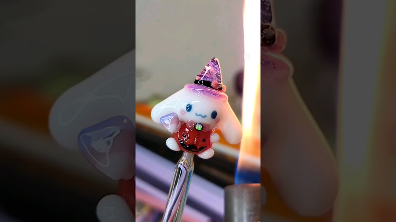 Heady Boro Glass Cinnamoroll HK Handmade Fan Art sculpture pendant