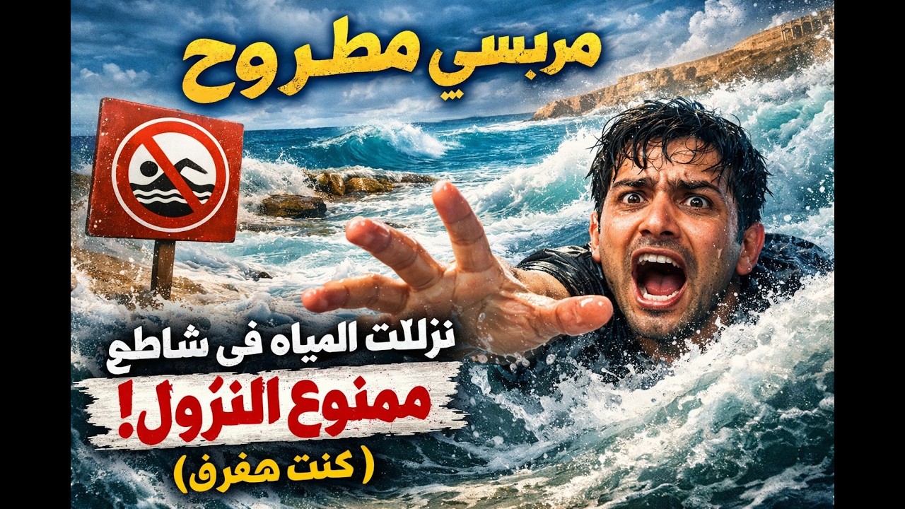 "مرسي مطروح" نزلت المياه في شاطئ ممنوع النزول فيه(كنت هغرق)