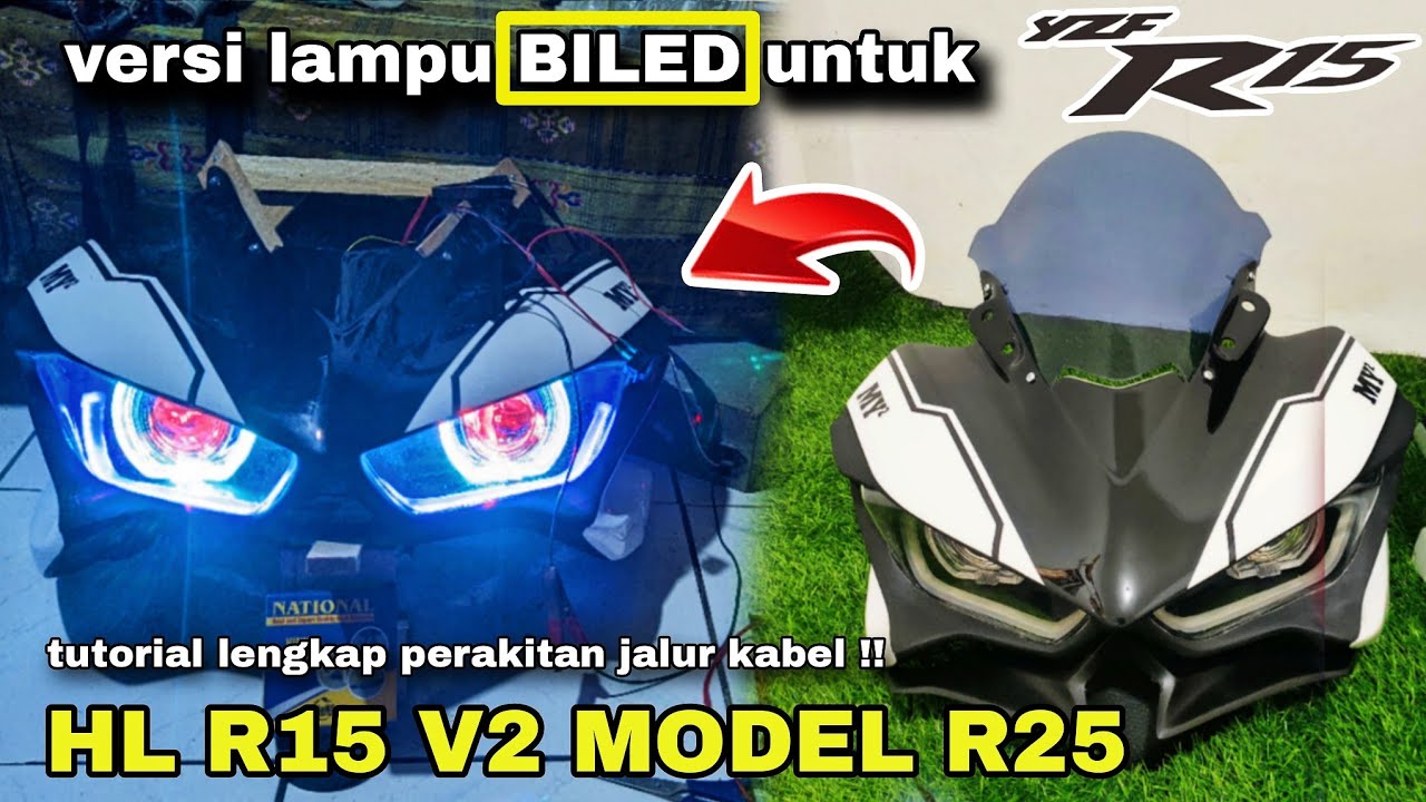 Cara menyambung jalur kabel lampu biled di headlamp  r15 v2 model r25