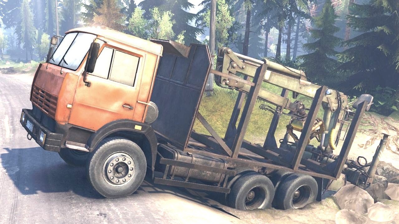 SPINTIRES - C 65111 Truck Picking Up a Load of Logs