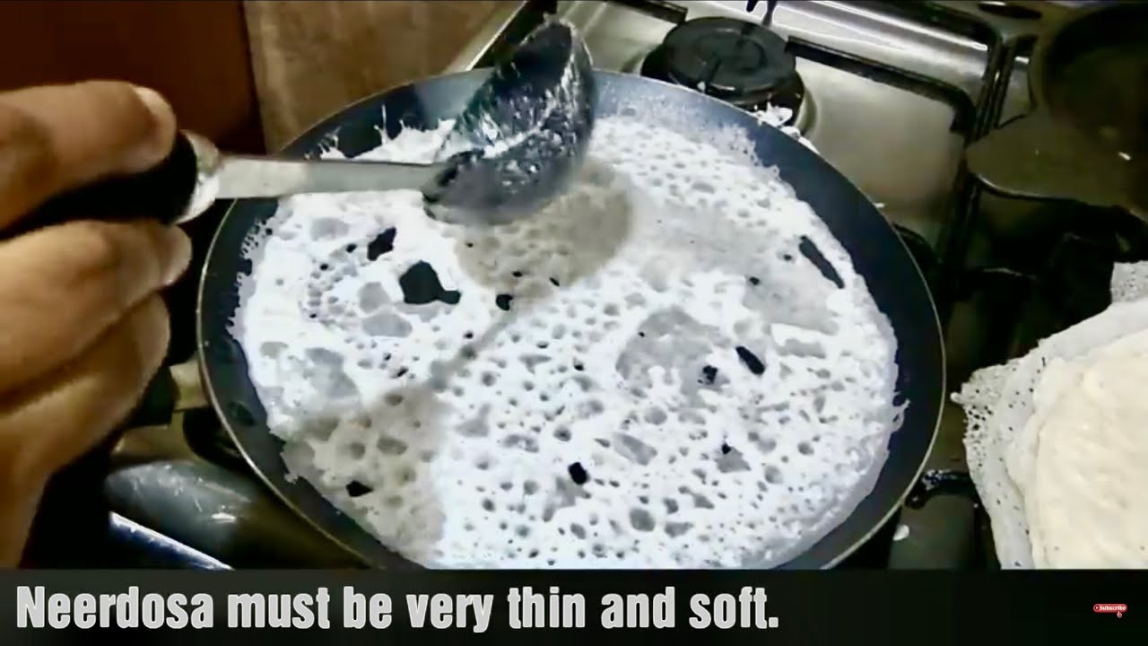 അരിപ്പൊടി കൊണ്ട് നീർദോശ Rice flour Dosa / Neer dosa & Prawns Perattu  / Kerala Dosa Breakfast Recipe